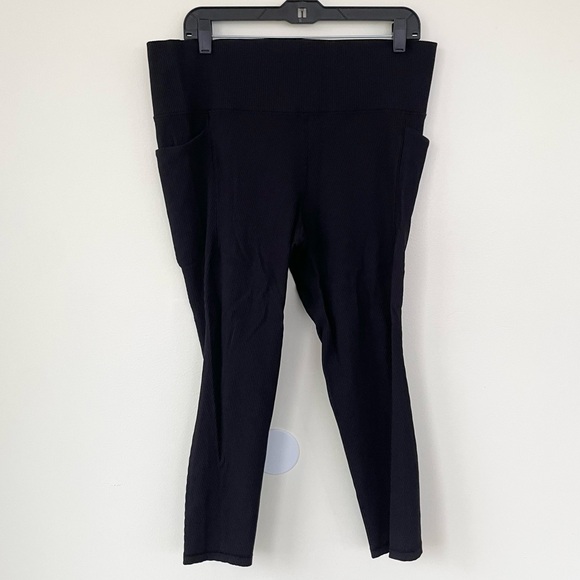 ATHLETA Salutation Stash Pocket II Rib 7/8 Tight Leggings Black XL Extra Large - Picture 2 of 10